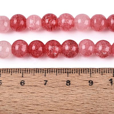 Baking Paint Crackle Glass Beads Strands GLAA-Q106-03A-23-1