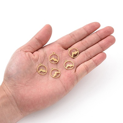 201 Stainless Steel Laser Cut Pendants STAS-S105-T901-2-1