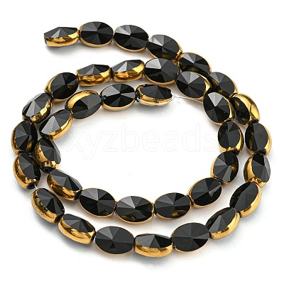 Electroplate Glass Beads Strands X-EGLA-G037-03A-HP07-1