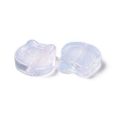 Transparent Spray Painted Glass Beads GLAA-I050-13J-1