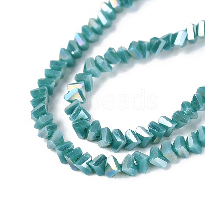 Electroplate Opaque Glass Beads Strands EGLA-Q139-01A-C16-1