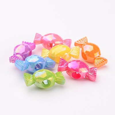 Plating Acrylic Beads X-PPDL021Y-1