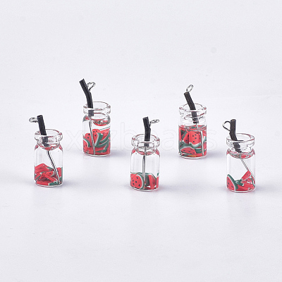 Glass Bottle Pendants CRES-N017-06B-1