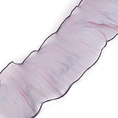 Polyester Pleated Lace Trim Ribbon OCOR-WH0079-45C-1