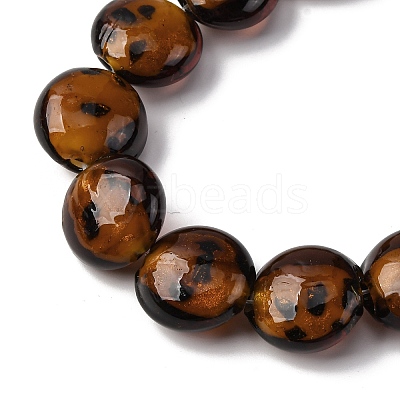 Handmade Gold Sand Lampwork Beads Strands LAMP-Q045-05A-1