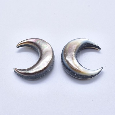 Natural Black Lip Shell Cabochons X-SSHEL-P015-80B-20mm-1