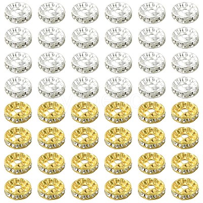 150Pcs 3 Styles Iron Rhinestone Spacer Beads RB-YW0001-13G-1