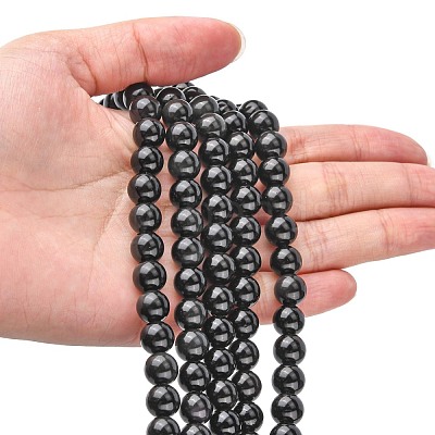 Natural Obsidian Bead Strands G-R173-8mm-02-1