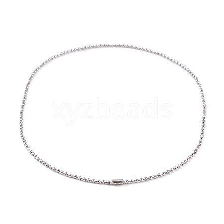 Non-Tarnish 304 Stainless Steel Ball Chain Necklaces for Women NJEW-G135-01E-P-1