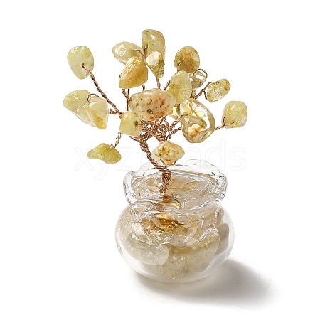 Natural Yellow Quartz Chips Tree Decorations DJEW-Z007-02F-1