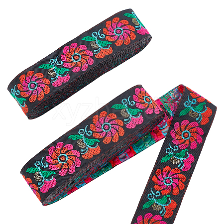 Ethnic Style Embroidery Polyester Ribbons OCOR-WH0070-10D-11-1