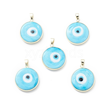 Handmade Evil Eye Lampwork Pendants LAMP-F031-03G-05-1