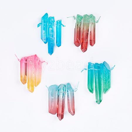 Natural Quartz Crystal Pointed Pendants G-K188-05-1