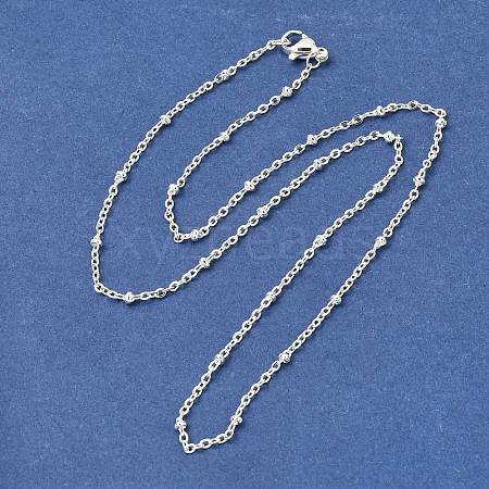 PVD Vacuum Plating 304 Stainless Steel Satellite Chain Necklaces X-MAK-L015-41S-1