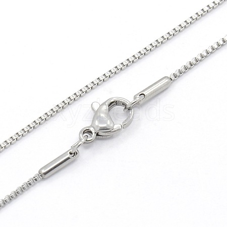 Tarnish Resistant Women's 304 Stainless Steel Box Chain Necklaces STAS-O037-84P-1