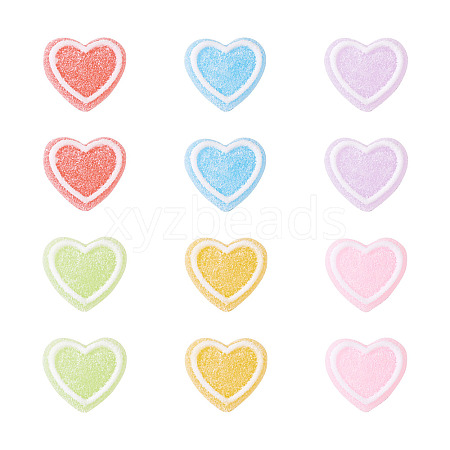 60Pcs 6 Colors Resin Cabochons Accessories RESI-YS0001-03-1