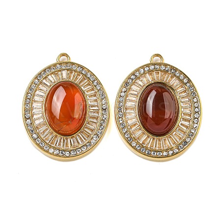 Natural Carnelian(Dyed & Heated) Oval Pendants STAS-L080-010G-01-1