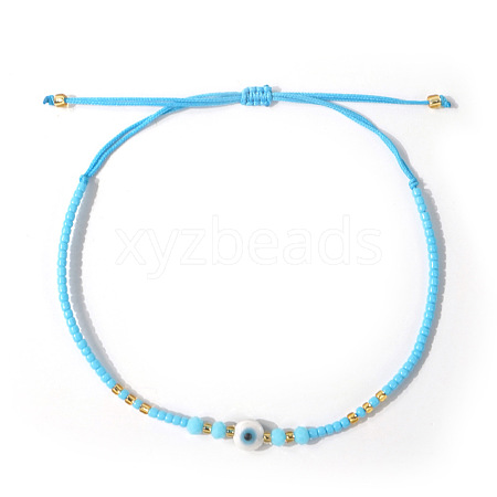 Glass Seed Beads & Resin Braided Bead Bracelets TK7632-10-1