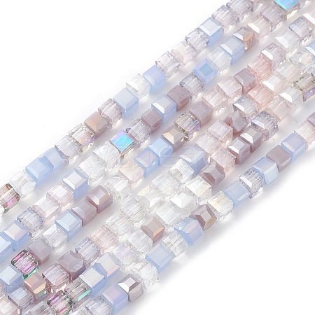 Gradient Color Electroplate Glass Bead Strands GLAA-E042-05D-1