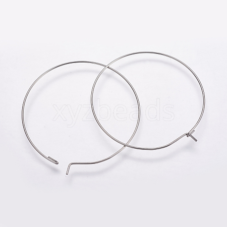 316 Surgical Stainless Steel Hoop Earrings Findings STAS-K146-039-40mm-0.8-1