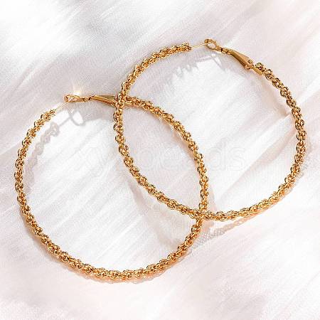 304 Stainless Steel Hoop Earrings EJEW-S250-02A-G-1