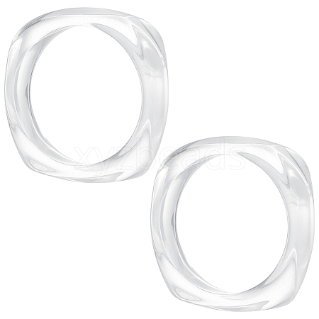2Pcs Imitation Marble Acrylic Bangle for Women BJEW-UN0001-69A-1