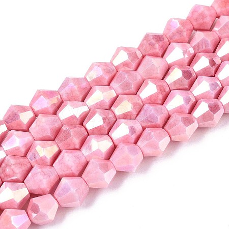 Anti-Tarnish Electroplate Glass Beads Strands GLAA-T025-8mm-12G-1