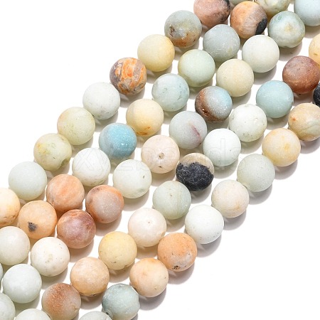 Natural Flower Amazonite Beads Strands G-G692-01F-10mm-1