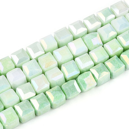 Anti-Tarnish Electroplate Glass Beads Strands GLAA-T025-6mm-10E-1