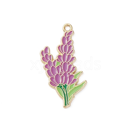 Light Gold Plated Alloy Enamel Pendants ENAM-D065-01KCG-04-1