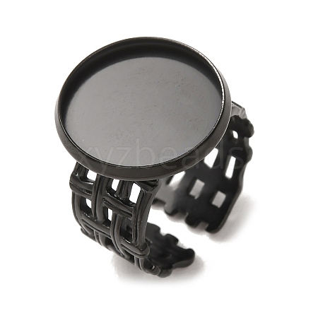 Woven Bezel 304 Stainless Steel Cuff Ring Components SA-CBAD8FA-01EB-05-1