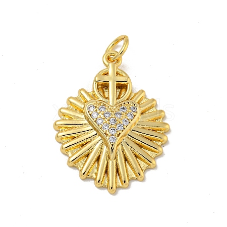 Brass Micro Pave Cubic Zirconia Pendants KK-N254-136E-G-1