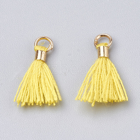 Polycotton(Polyester Cotton) Tassel Pendant Decorations X-FIND-S275-29G-1