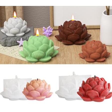 DIY Crystal Dropping Glue Aromatherapy Gypsum Candle Flower Mold Size Lotus Ornament Decoration Silicone Mold ST-CJ0021-04-1