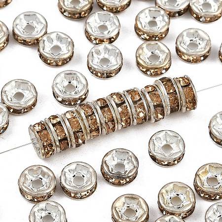 Brass Grade A Rhinestone Spacer Beads RB-A014-Z6mm-14S-1