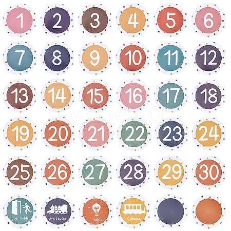 36Pcs 36 Styles Flat Round Paper Blank Label Stickers DIY-WH0308-853B-1