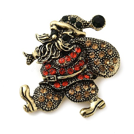 Christmas Alloy Colorful Rhinestone Brooches JEWB-U009-10A-1