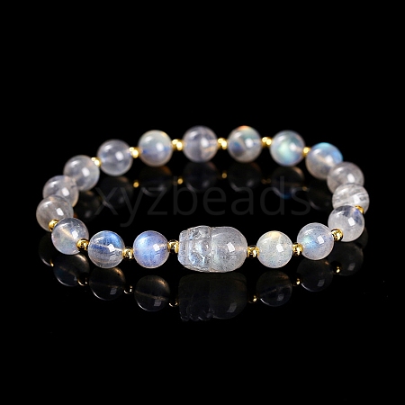 Natural Grey Moonstone Stretch Bracelets PW-WG9B861-07-1