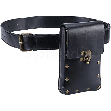 Woman's PU Leather Outdoors Cell phone Waist Bag AJEW-WH0504-39B-1