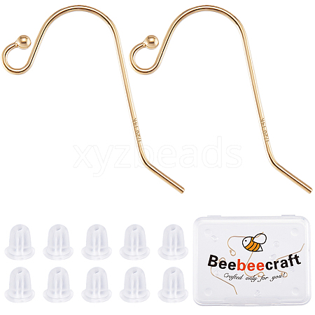 Beebeecraft 6Pcs Brass Earring Hooks KK-BBC0013-80-1