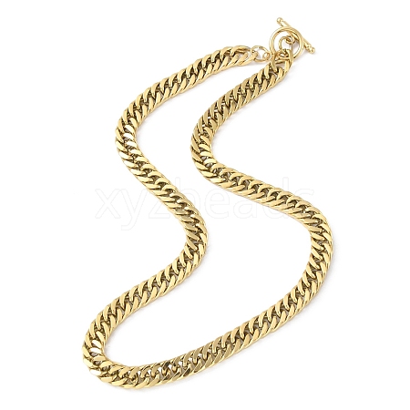 Ion Plating(IP) 304 Stainless Steel Curb Chain Necklace for Men Women NJEW-M200-10G-1