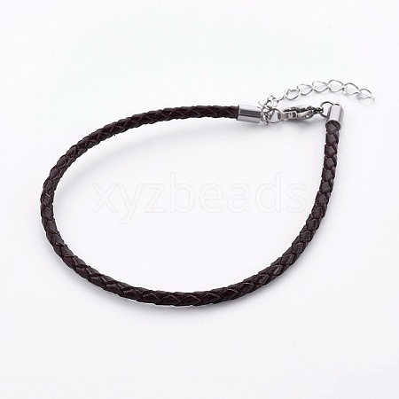 Braided Leather Cord Bracelet Making X-MAK-L018-05E-1