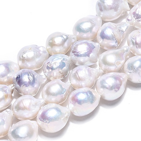 Natural Baroque Pearl Keshi Pearl Beads Strands PEAR-S019-06B-01-1