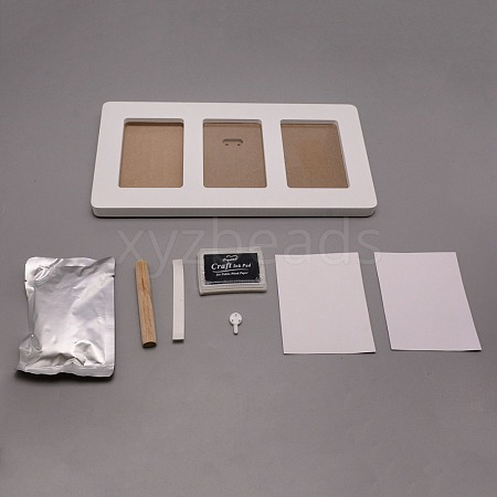 Wood Newborn Baby Handprint/Footprint Picture Frame DIY-WH0092-63-1