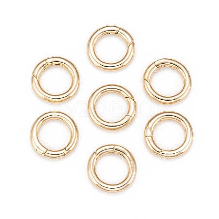 Brass Spring Gate Rings X-KK-T014-90G-1