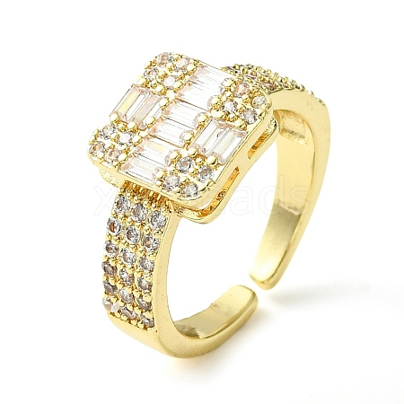 Brass Micro Pave Cubic Zirconia Ring RJEW-Z033-04G-1