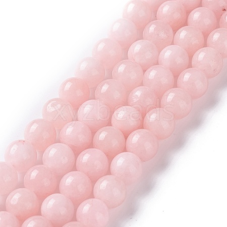 Natural White Jade Imitation Pink Opal Beads Strands G-I299-F05-8mm-1