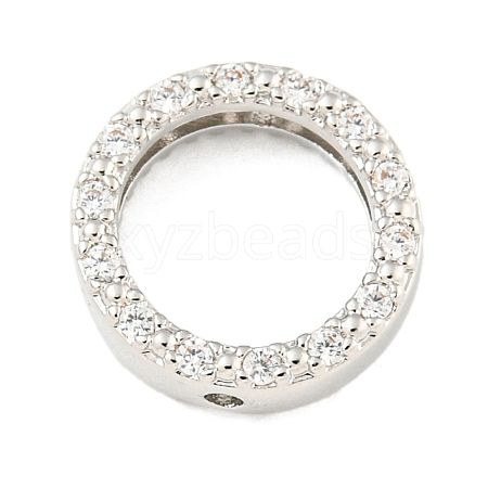 Brass Micro Pave Clear Cubic Zirconia Beads Frame KK-P277-58A-P-1