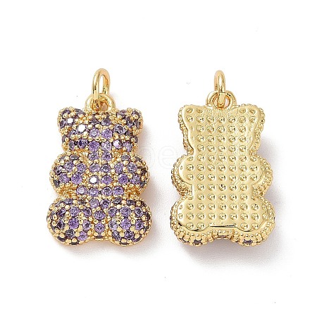 Brass Micro Pave Cubic Zirconia Pendants ZIRC-F134-23G-01-1