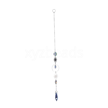 AB Color Plated Crystal Bullet Big Pendant Decorations LS-HJEW-G019-03C-1